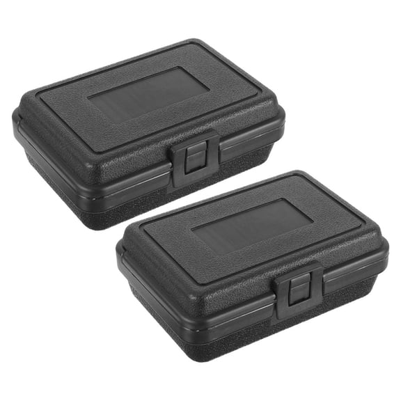 OULII 2Pcs Portable Waterproof Tool Storage Box Black Hard Case Lightweight Durable Organizer for Mechanics