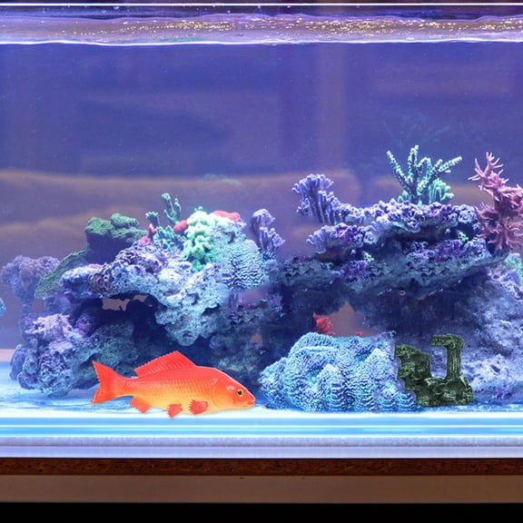 OULII Set of 2 Realistic Red Fish Figurines Decorative PU Models for Bedroom Home Family Decor
