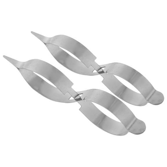 OULII 2Pcs Plated Silver Reverse Action Tweezers for Jewelry Making Durable Stainless Steel Clamp Tools