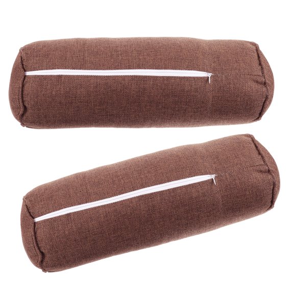 OULII 2Pcs Round Cervical Neck Roll Pillow with High Resilience Filling for Back and Leg Support