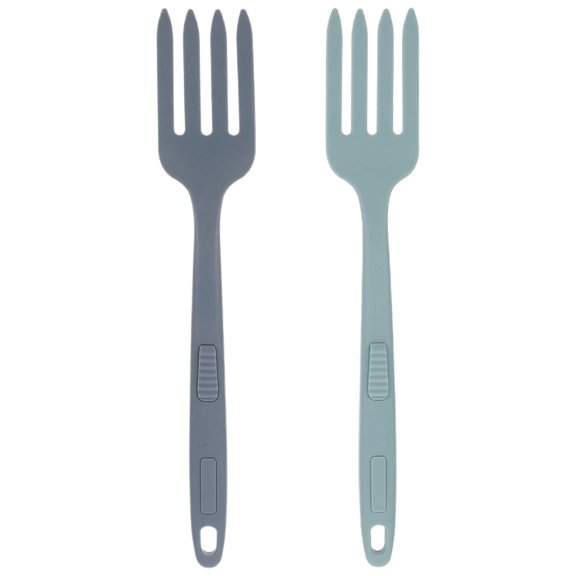 OULII 2Pcs Silicone Pasta Fork Flexible Blending Fork For Baking Lake Blue