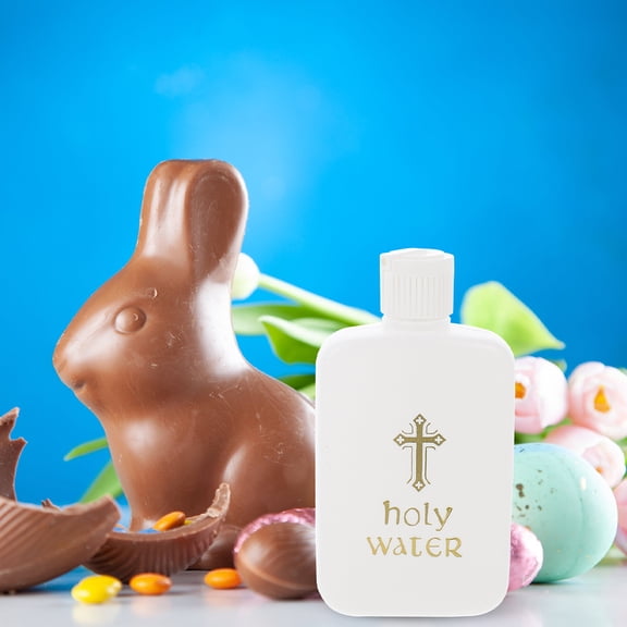 OULII 2Pcs Small White Holy Water Containers Pe Plastic Vials for Prayer and Baptism Ceremonies