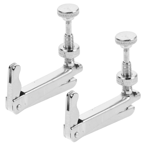 OULII 2Pcs Stainless Steel Universal Cello Tuner Silver Precision Pitch Adjuster with String Tightening
