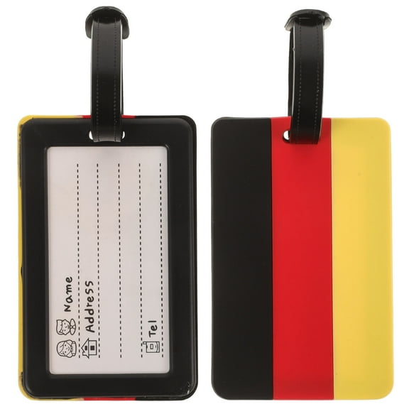 OULII 2Pcs Bag Tags for Luggage PVC Material Travel Suitcase Identifier Multicolor Flag Style