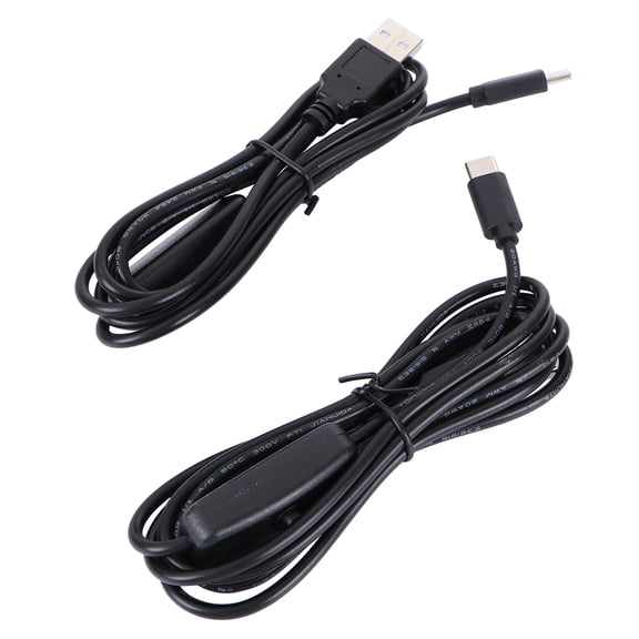 OULII 2Pc 1.5M 3A USB Typec Power Cable with ON/OFF Button Supply Wire Suitable for Raspberry Pi 4B Power Charger Line (Black)
