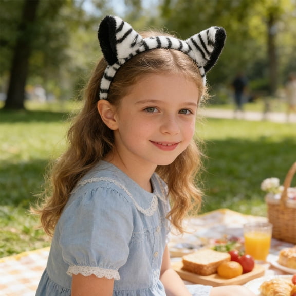 OULII 2-Pack Plush Animal Ears Headbands for Cosplay, Costume Parties, Jungle Themes, and Fun Dress-Up Accessories