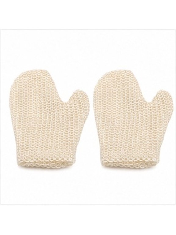 White Sisal Bath Gloves for Bathing and Body Scrubbing 2Pcs