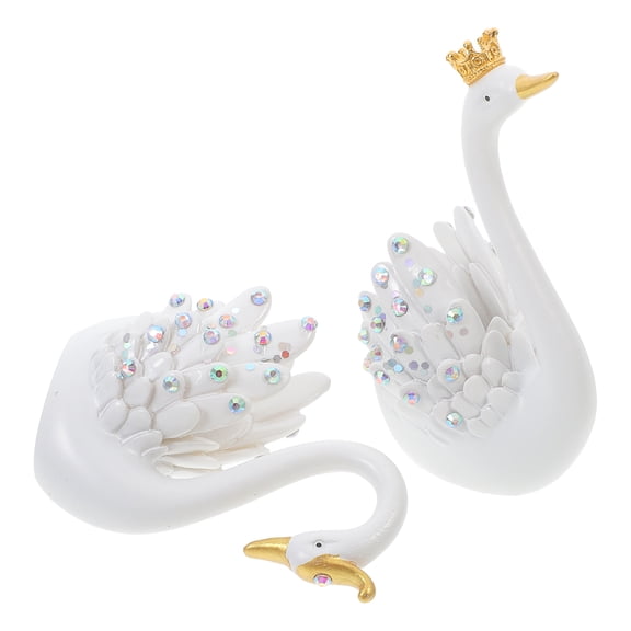 OULII 2-Pack White Swan Dashboard Decoration for Car Interior, and Unique Design for Center Console Accessories