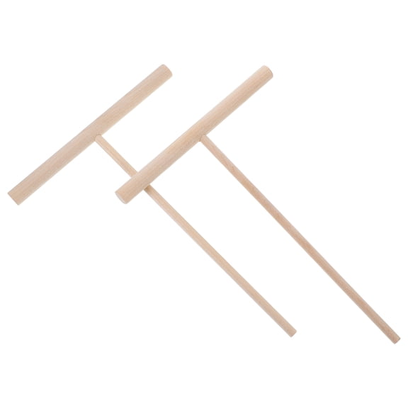 OULII 2Pcs Beige Wooden Cooking Scraper Tool Griddle for Dough for Food Enthusiasts Multi functional Design