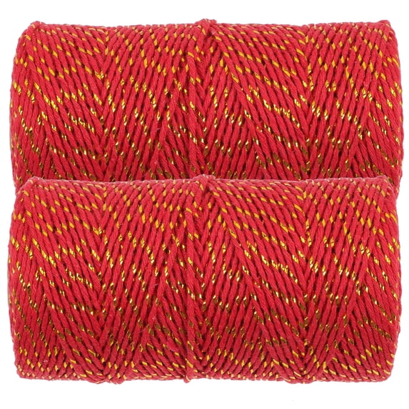 OULII 2-Pack Gold Thread Wrapping String for Gift Wrapping, Festive Presents, and Invitations