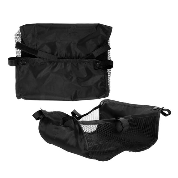 OULII 2Pcs Stroller Storage Bin Black Oxford Cloth For Shopping Cart Use