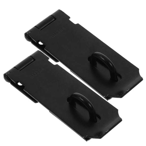 OULII Stainless Steel Hasp Latch, Black, Heavy Duty for Door Use, Thickened Design, 2Sets