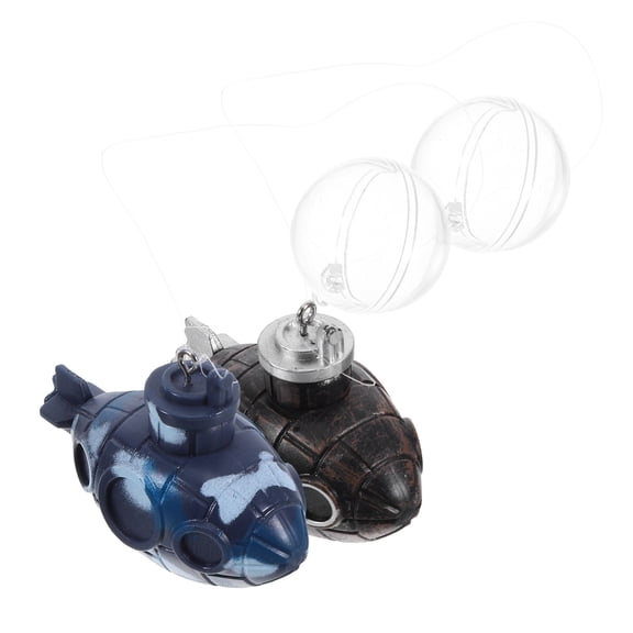 OULII 2Sets Fish Tank Floating Decorations Submarine Figurines in Assorted Colors for Aquariums