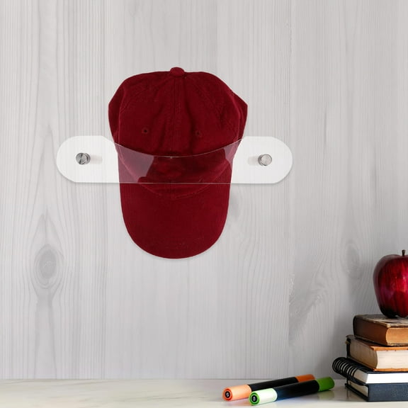 OULII 2Pcs Transparent Acrylic Baseball Hat Storage Organizer Wall Mount Hat Holder for Closet
