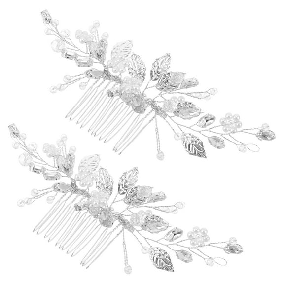 OULII 2pcs Bride Hair Accessories for Women with Vintage Style Hair Updo Tools for Weddings