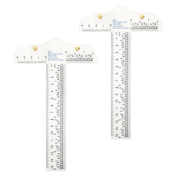 OULII Transparent T Ruler, Clear Acrylic, High Precision, T-Shirt Making, 2Pcs