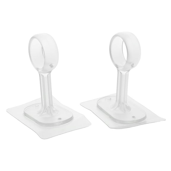 OULII No Drill Curtain Rod Holders Transparent ABS for Ceiling 2Pcs