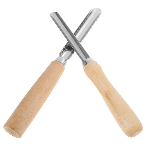 OULII Silver Fruit Pitter, Stainless Steel Red Date and Pear Core Remover, 2Pcs