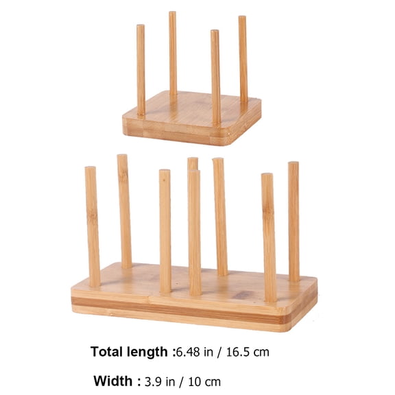 OULII 2Pcs Environmentally Friendly Wood Cup Storage Rack Khaki for Bar Counters and Home