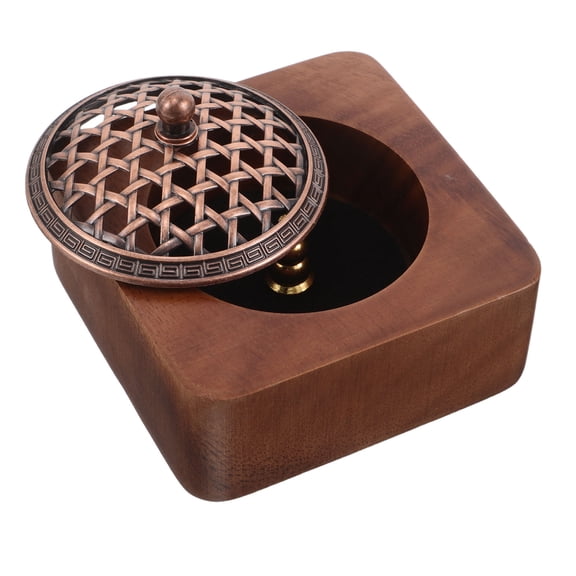 OULII 3Pcs Light Brown Copper Burner with Elegant Lid for Aromatherapy and Relaxation