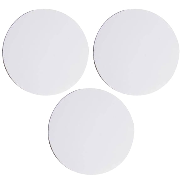 OULII 3Pcs Round Blank Art Canvas with Wood Frame for Oil Painting and Drawing Use
