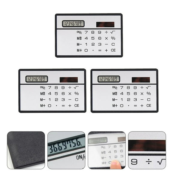 OULII Black Lightweight Solar Calculator with Touch Panel, Ideal for Students and Office Use, 1 Set