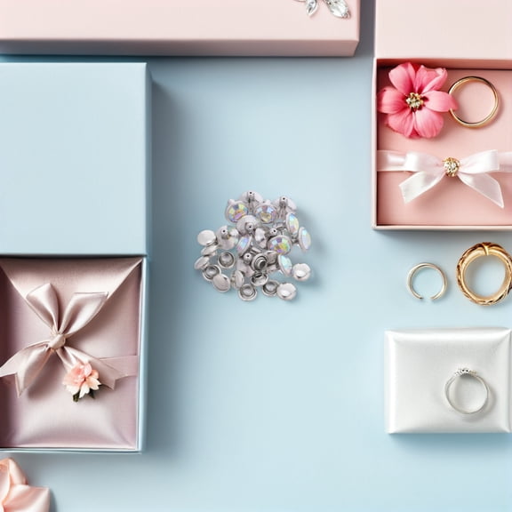 OULII 30 Pieces Crystal Rivet for Clothes, Bags, Shoes - Rhinestone Decorative Fasteners