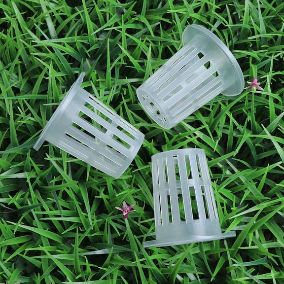 OULII Set of 30 White Mini Plastic Flower Pots, UV Resistant Hydroponic Net Cups for Indoor and Outdoor Gardening