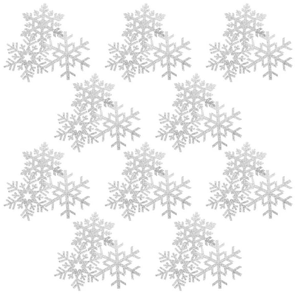 OULII 30pcs Winter Christmas Applique for DIY Crafts Jackets Silver