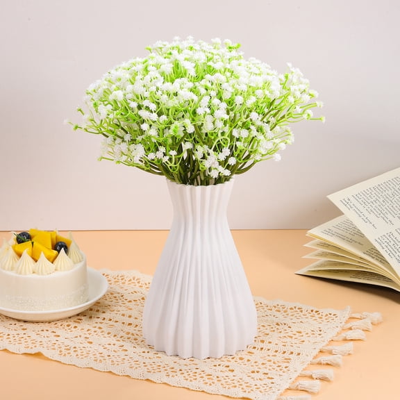 OULII 36Pcs White Artificial Gypsophila Flower Bouquet for Wedding Home Decoration with High Realism