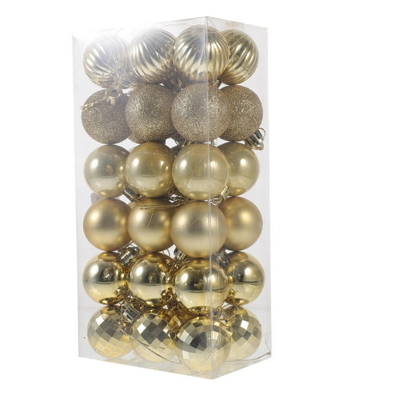 OULII 36pcs Colorful Christmas Tree Ornaments Set, PVC Hanging Decorations for Home Holiday Decor