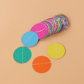 OULII 3Pcs Assorted Color Paper Circle Dots Banners for Decoration Indoor Outdoor Use