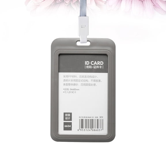 OULII 3Pcs Light Grey Work Cover Credentials Holder with Keychain for Office and Shopping