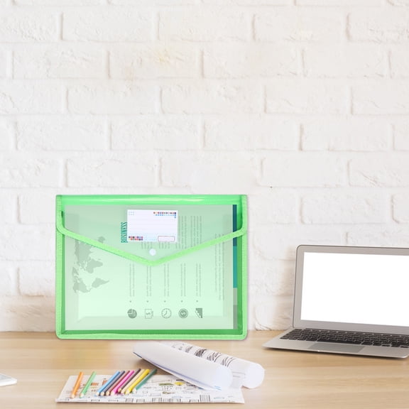 OULII 3Pcs A4 Document Organizer Folder with Snap Button in Assorted Colors PVC Material