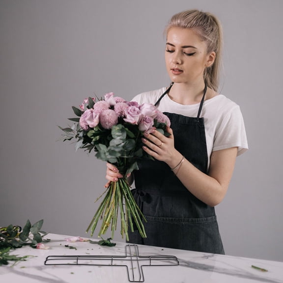 OULII 3Pcs Metal Cross Wreath Form Black Wire Floral Frame for Church Wedding and Holiday Decor