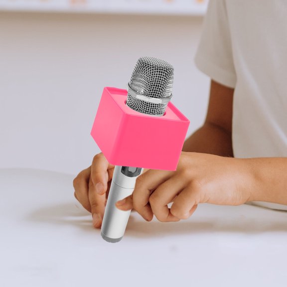 OULII 3Pcs Pink Square Mic Flag Station for Podcast Broadcast Large Logo Display ABS Material