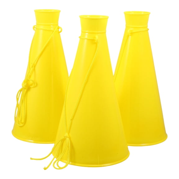 OULII 3Pcs Portable Yellow Party Horns Cheer Megaphones Noise Makers for Games and Events