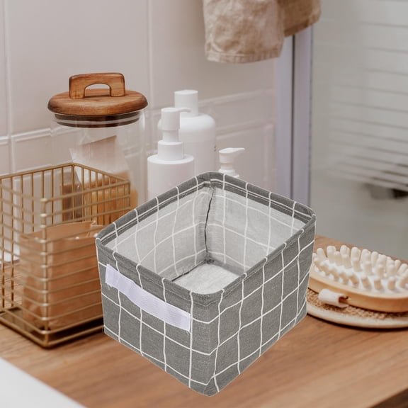 OULII 3Pcs Folding Storage Basket Cloth Fabric Multi Function Desktop Organizer for Office and Home Storage