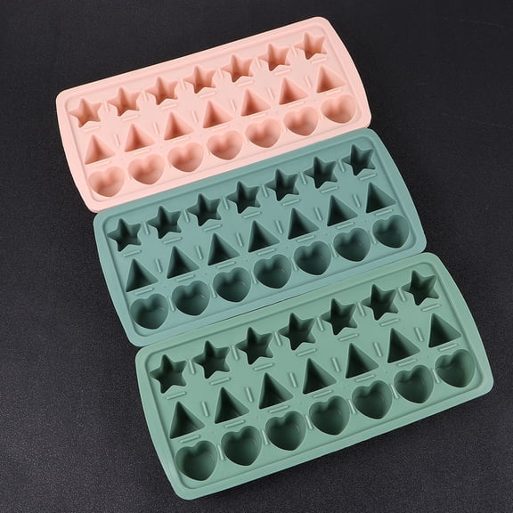 OULII Set of 3 Silicone Trays in Mixed Colors for Ice, Pudding, Jelly, and More Uses