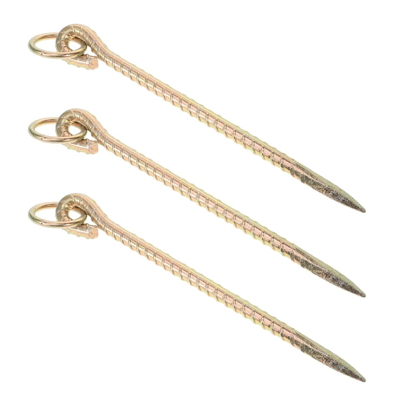 OULII 3Pcs Outdoor Dog Stabilizer Gold Metal Screw in Ground Spike Spiral Design for Livestock