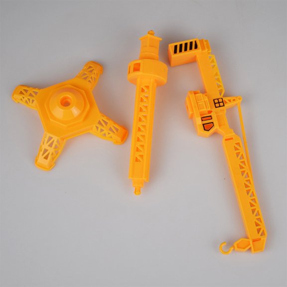 OULII 3-Piece Mini Tower Crane Toy Vehicle Set for Kids and Construction Play