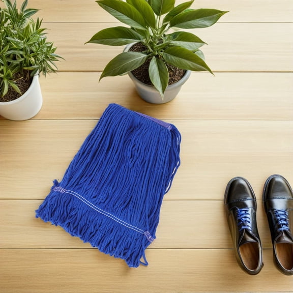 OULII Industrial Wet Mop Cotton Head Replacement Blue 3Pcs