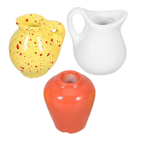 OULII 3Pcs Small Resin Vase Magnets for Fridge Assorted Color Decorative Flower Pots