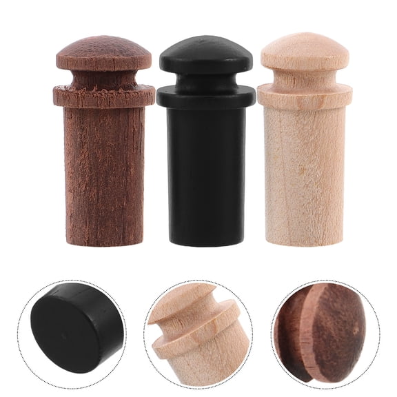 OULII 3pcs Guitar Strap Buttons Rose Wood Security for Daily