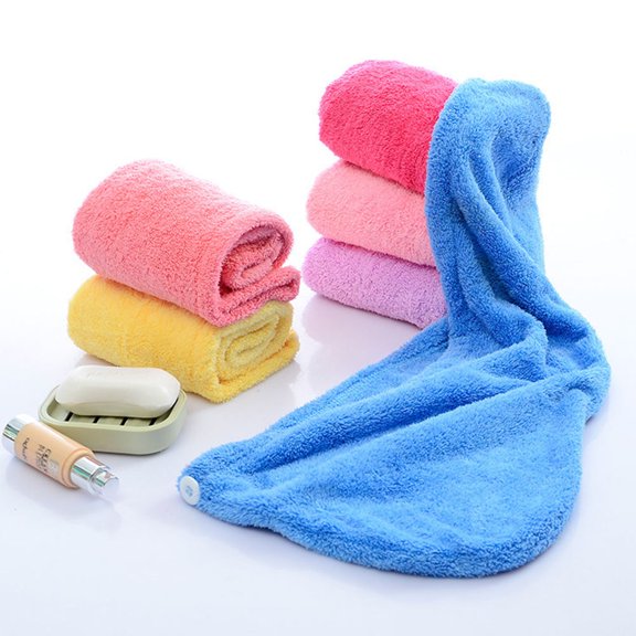 OULII 3pcs Hair Drying Wrap for Girls Soft Coral Velvet Shower Cap for Drying Hair