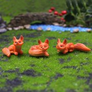 OULII 3-Piece Resin Figurine Set Moss Landscape Sculptures for Indoor Outdoor Home Decoration