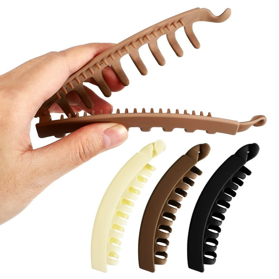 OULII 4 Pcs Fine Hair Claw Clip Plastic Ponytail Holder For Women Everyday Use