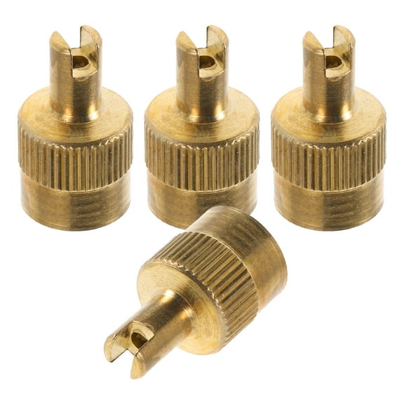 OULII 4Pcs Golden Metal Valve Stem Caps for Motorcycle Engineering Vehicle Tires