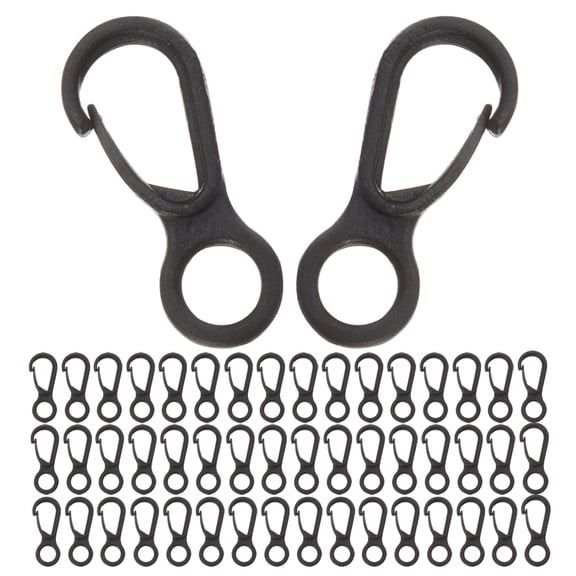 OULII Plastic Snap Clip Hook, Black, Lightweight, Portable, Ideal for Home, 400Pcs