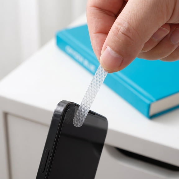OULII 40Pcs Clear Rubber Phone Grip Tape Strips with Residue Free Adhesive for Cellphone